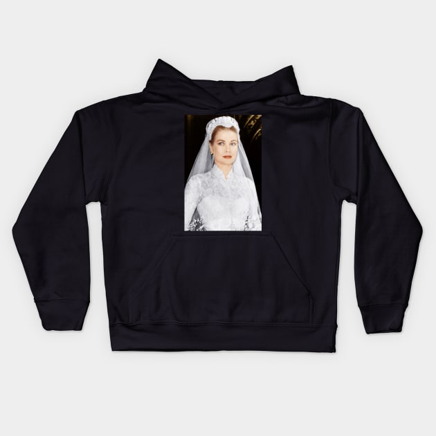 Grace Kelly wedding Kids Hoodie by KOTFILMS